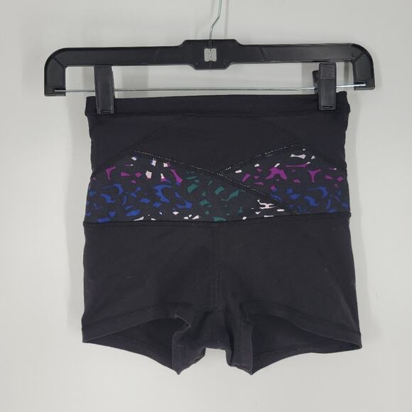 Lululemon Multi Cheetah Black Reversible High Rise Wunder Under Shorts 2 - Picture 1 of 9